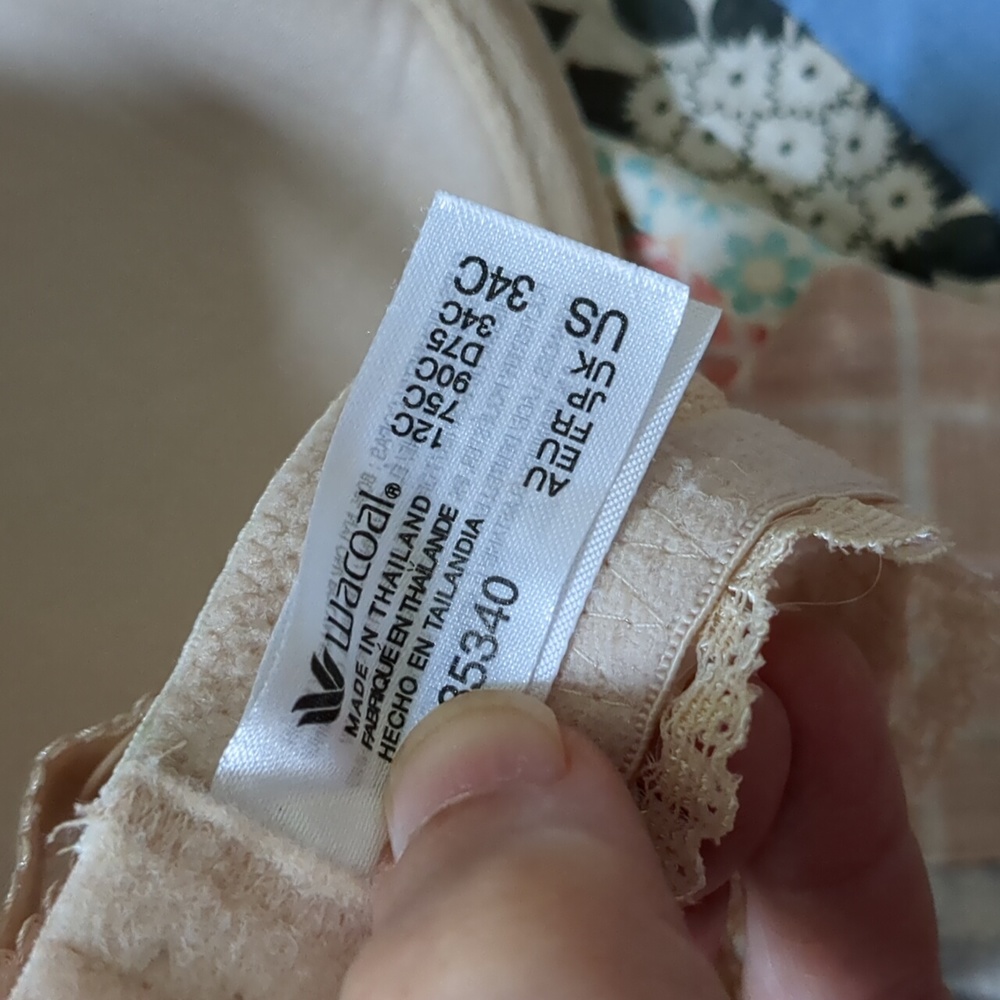 Wacoal French Garden Underwire Plunge Front T- Shirt Bra Size 34C - Picture 8 of 10
